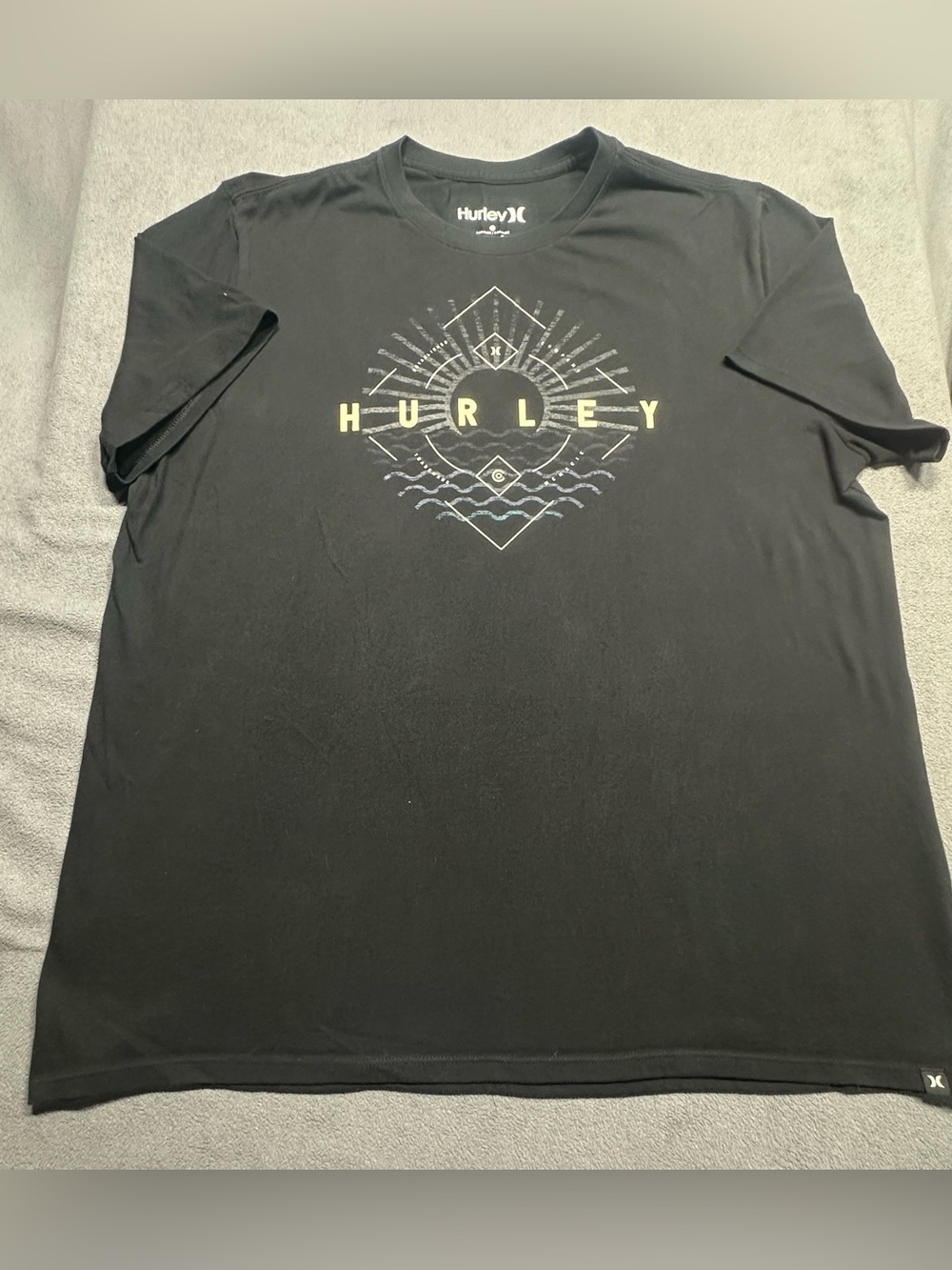 Nike Black Short Sleeve Tee with Yellow Hurley Logo